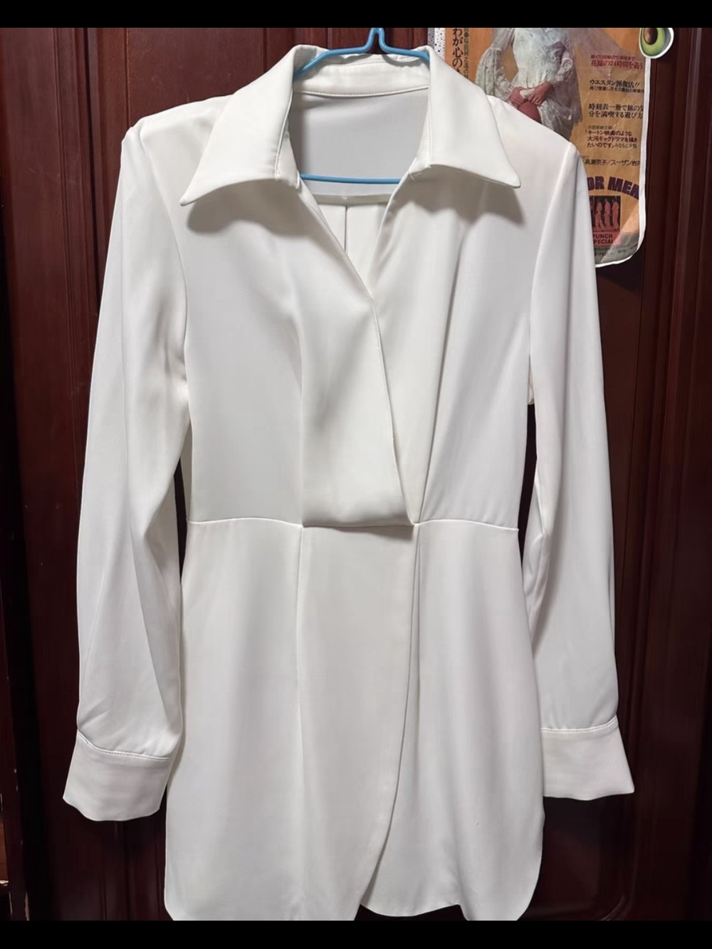 White Long Sleeve Blazer Dress